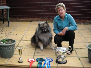 Tux and me after winning BIS Keeshond Club Open Show 2007